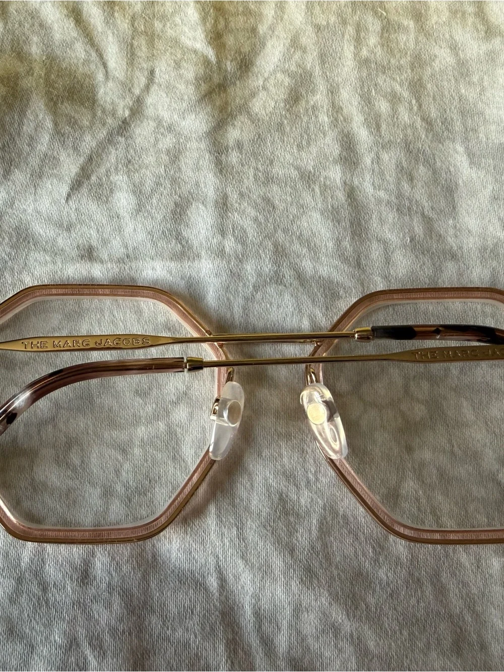 Marc Jacobs Gold Octagonal Metal Frame Sunglasses with Brown Lenses